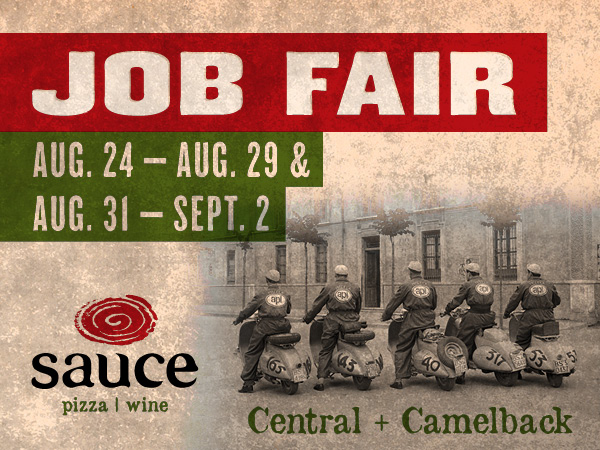 Sauce Central Job Fair August 24 - 29 & August 31 - September 2