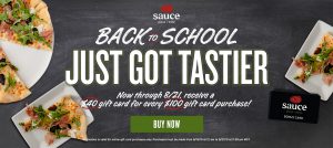 Back to school just got tastier. Now through 8-21, receive a $40 gift card for every $100 gift card purchase!