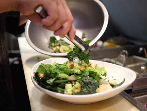 Preparing a salad