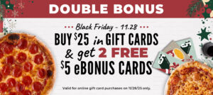 Sauce Pizza and Wine Black Friday Double Bonus Gift Cards