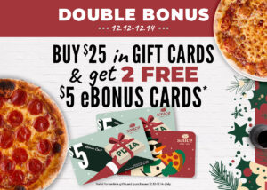 Sauce Pizza and Wine Double Bonus Gift Cards